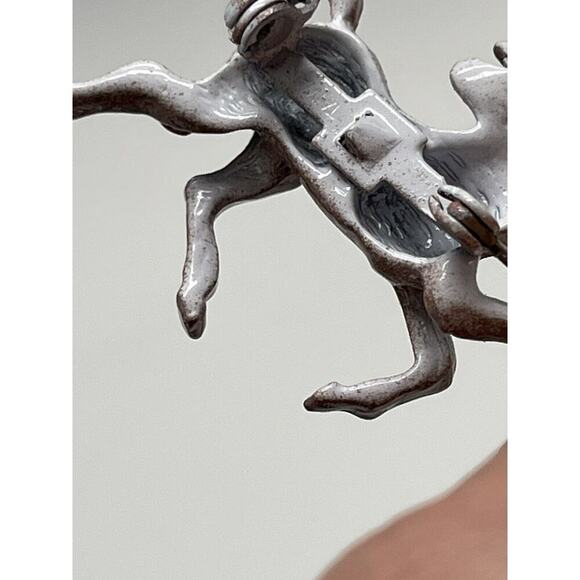 Vintage Enamel Horse Pin Brooch Brown Running Horse Tiawan Retro - Picture 8 of 11